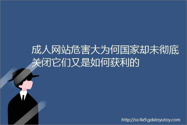 成人网站危害大为何国家却未彻底关闭它们又是如何获利的