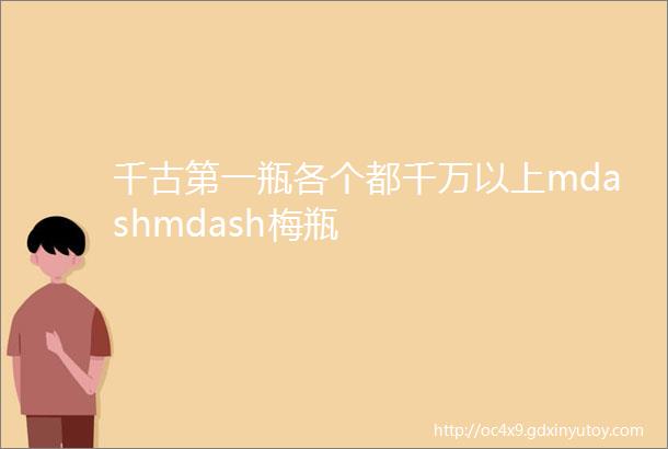 千古第一瓶各个都千万以上mdashmdash梅瓶